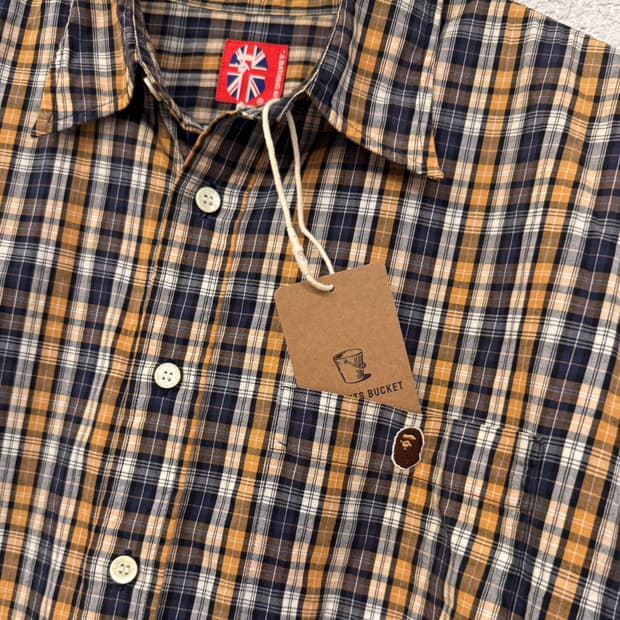 00s 베이프 유니온잭 체크셔츠