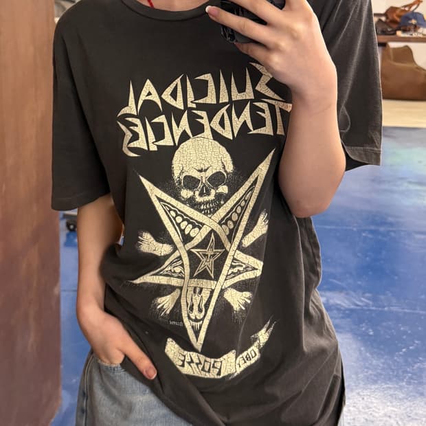 OBEY 오베이 해골 차콜 반팔티