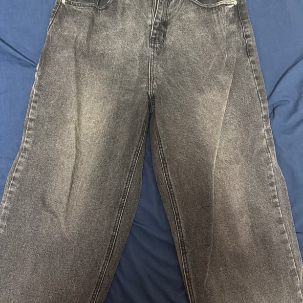 TOFFEE 워싱 블랙 데님 팬츠