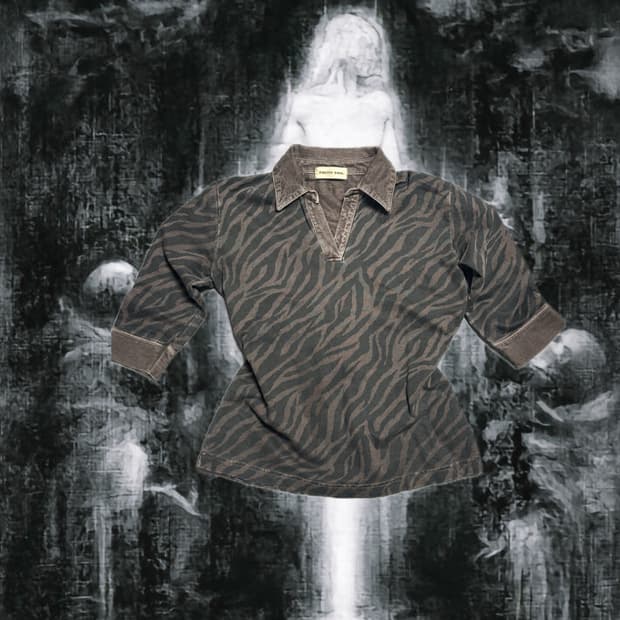 갸루 gyaru animal 패턴 반팔