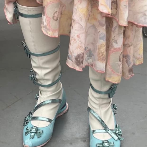 키코코스타디노브 리본 니하이부츠