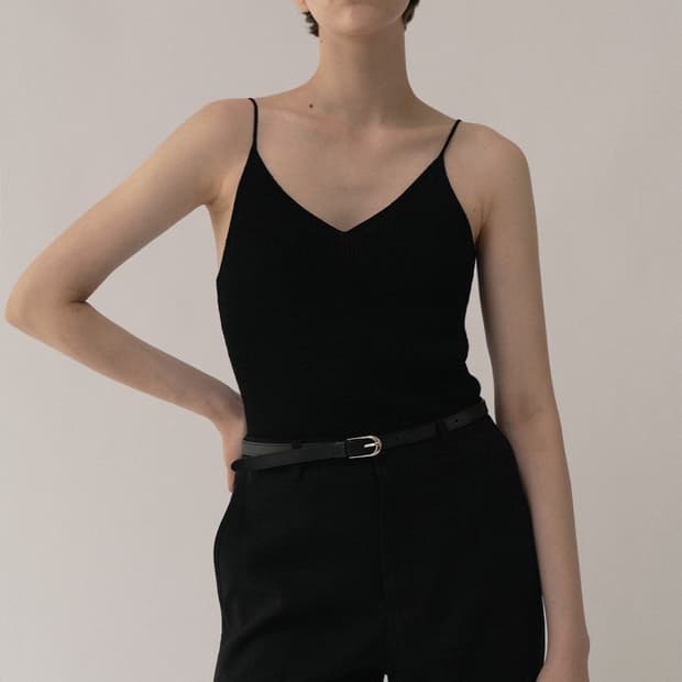 낫띵리튼 Esme rib-knitted cami (Black)