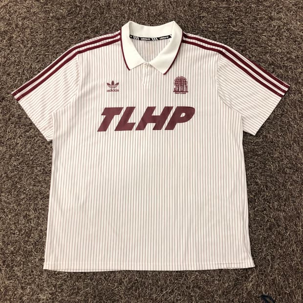 5XL 아디다스X에이셉 퍼그 화이트 버건디 풋볼 저지 반팔 티셔츠