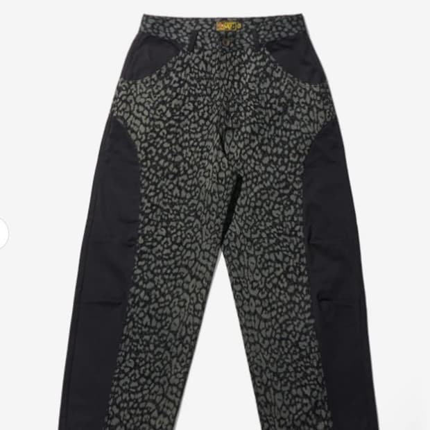 오가프 레오파드 벌룬핏 팬츠 블랙