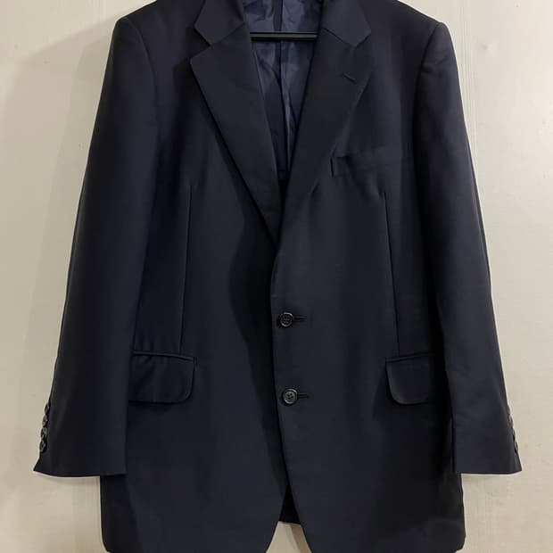 버버리 일본판 울 모헤어 네이비 블레이져 자켓