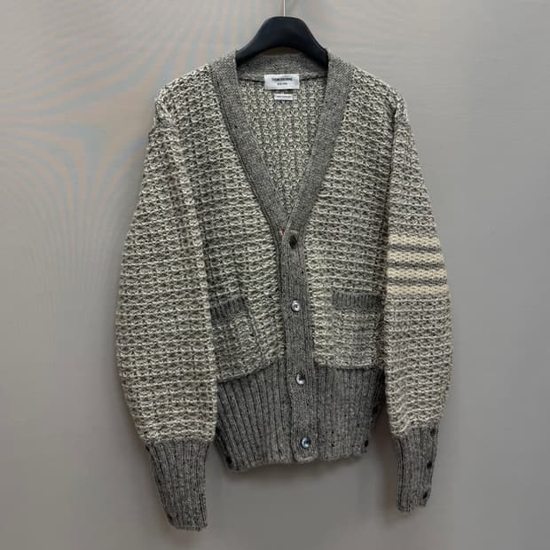 톰브라운 사선완장 모헤어 트위드 클래식 가디건 ( 100~105 )