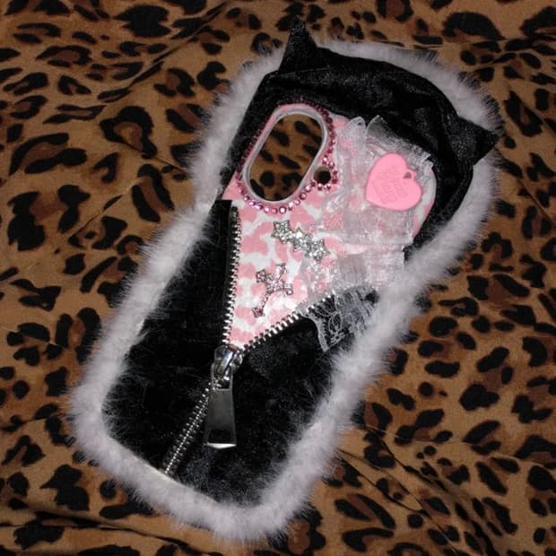 17프로 핑크레오파드 히메갸루 오네갸루 라떼갸루 폼폼 고양이 폰케이스