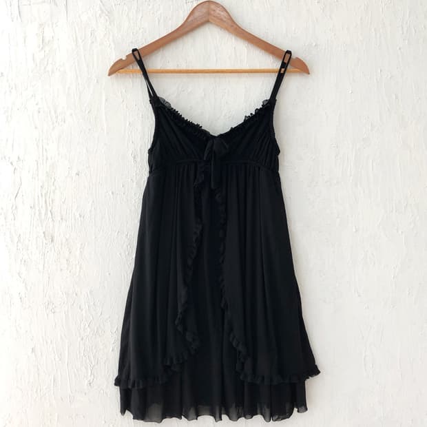 vintage midnight frill chiffon cami dres 상품이미지1