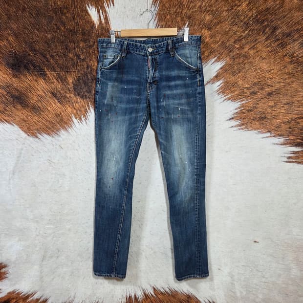 디스퀘어드2 페인팅 중청 데님팬츠