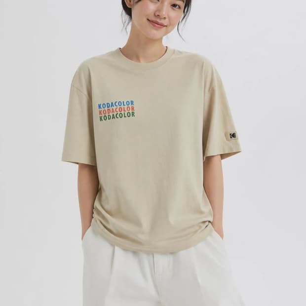 코닥 베이지 공용 95 반팔티 O1038