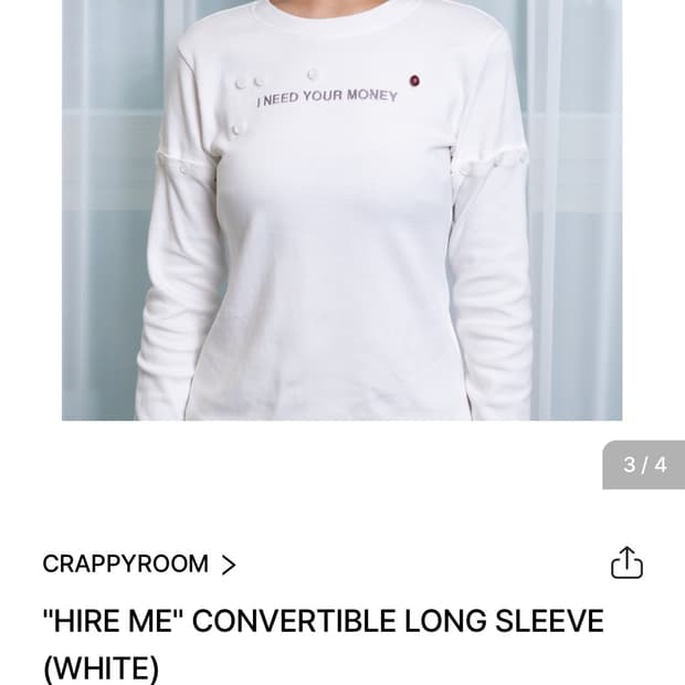 구해요)크래피룸 HIRE ME CONVERTIBLE LONG SLEEVE