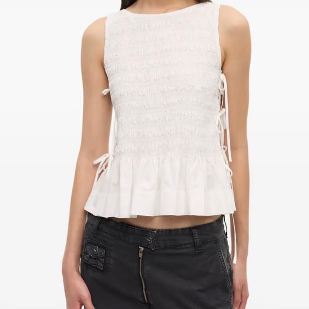 가니 샴브레이 시어서커 탑 S