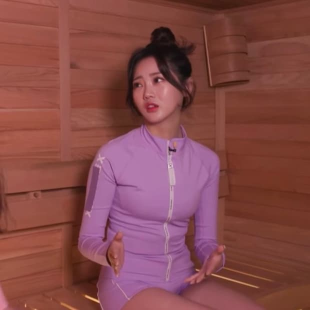 XL ) 젝시믹스 여성 집업 래쉬가드 연보라