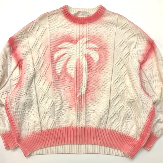 Palm Angels 팜 엔젤스 스프레이 팜 케이블 니트 스웨터  Pri