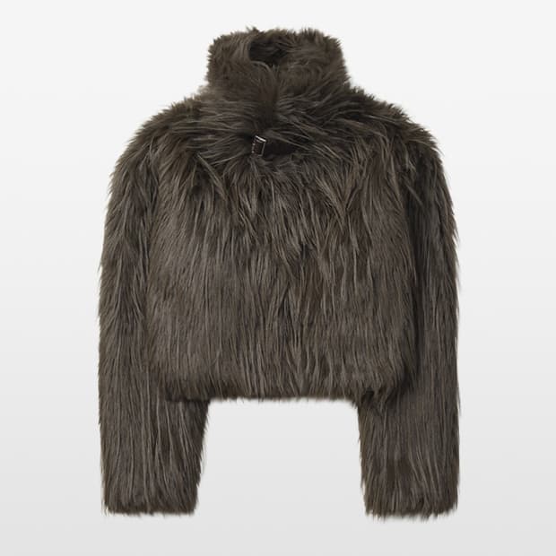 FLUFFY LONG HAIR FUR JACKET (mocha brown