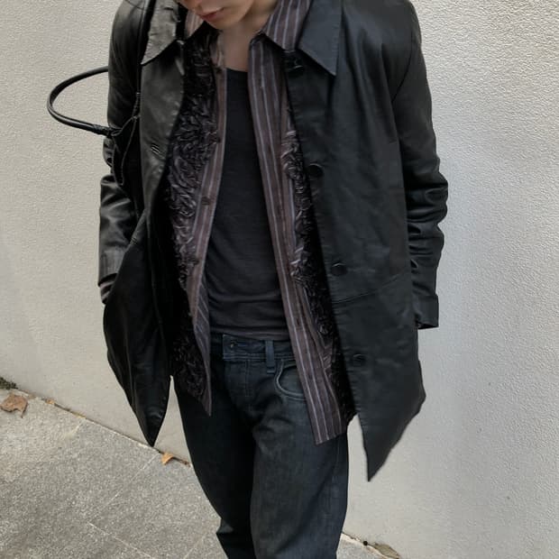 캘빈클라인 90‘s 레더 카코트