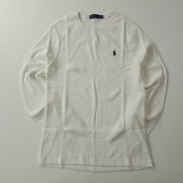 CK342 XL 폴로 화이트 와플 티셔츠