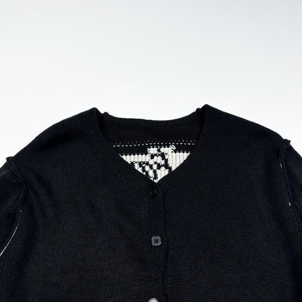 VTG 빈티지 파리 블랙 크롭 니트 가디건 (M 여성추천)