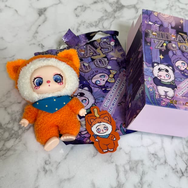 Lila's Zoo 오렌지 여우 키링 랜덤 블라인드 박스 인형