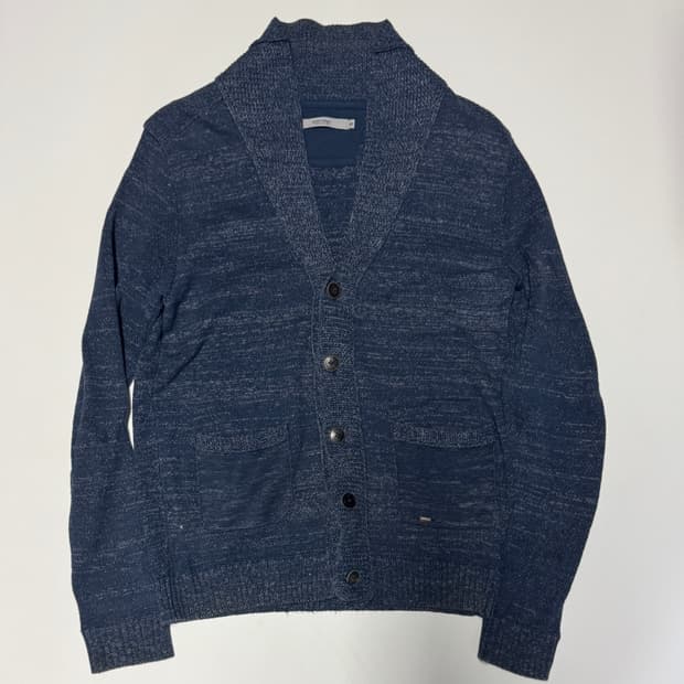 코오롱 시리즈 린넨 혼방 숄카라 가디건 네이비 M