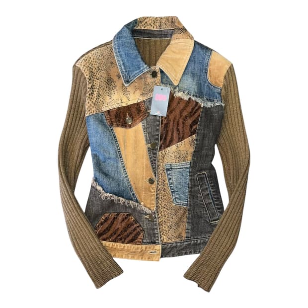 패턴 뒷면소매니트 셔츠자켓 y2k갸루히피모리