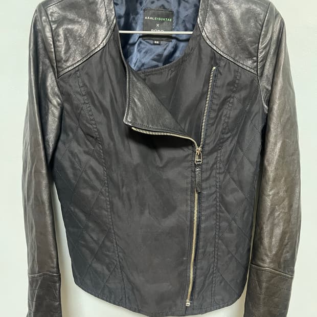 KAAL 이석태xROBO 로보 램스킨 퀼팅 콤비 슬림핏 라이더 자켓