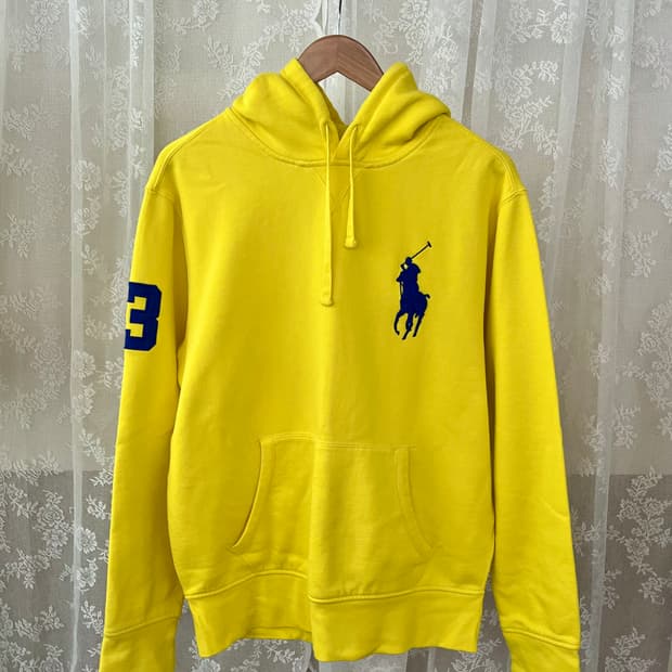 L) 폴로 랄프로렌 빅포니 기모 후드 티셔츠 옐로우