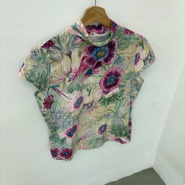 Floral Graphic High Neck