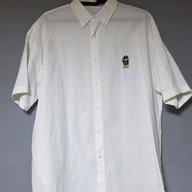 [MNC] 박스핏 반팔셔츠(아이보리/블루)