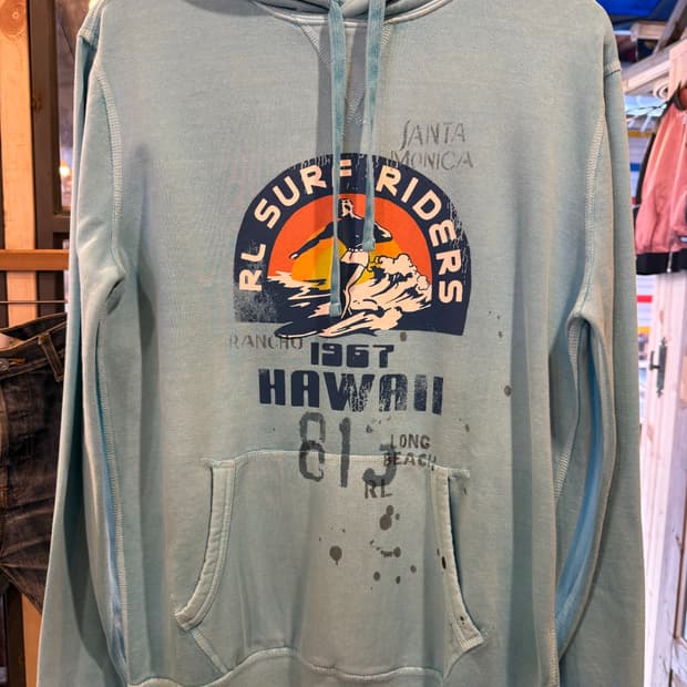 폴로 랄프로렌 서프 라이더 프린팅 맨투맨 민트