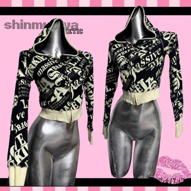 갸루 빅레터링 롱슬리브 후디