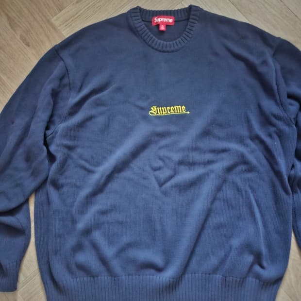 슈프림 올드 잉글리쉬 스웨터 네이비 XL