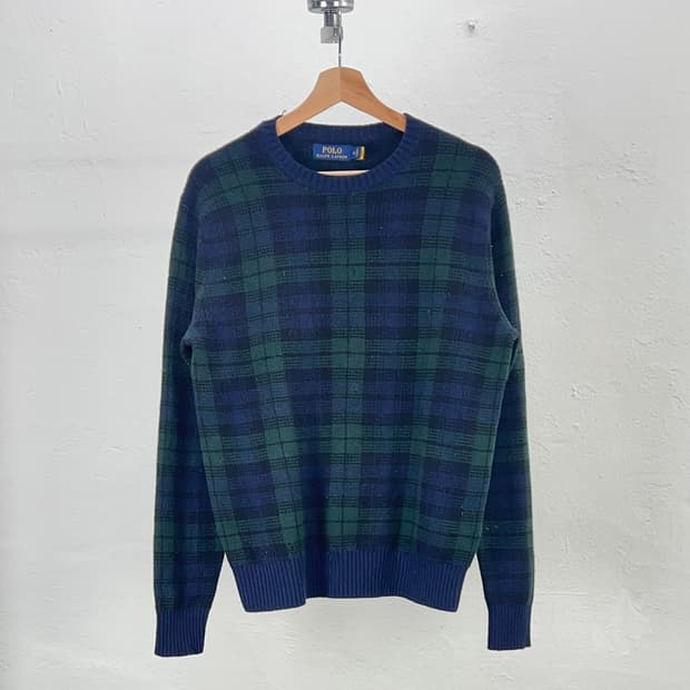 폴로 랄프로렌 블랙워치 타탄 체크 워셔블 울 스웨터