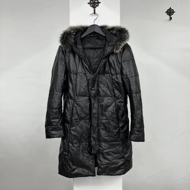 V-kei fur fake leather coat 