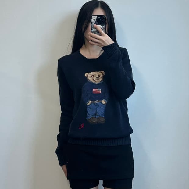 폴로 랄프로렌 신형 베어 코튼 네이비 스웨터 니트 