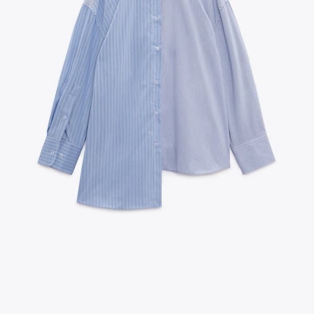 자라 언발 스트라이프 셔츠 S