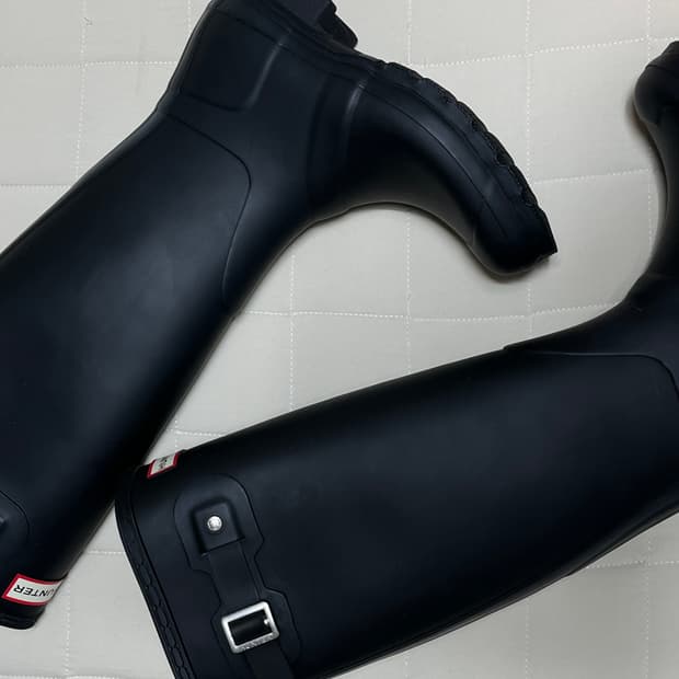 헌터 오리지널 톨 레인 부츠 블랙 uk4