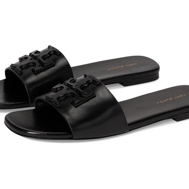 토리버치 ines 더블티 플랫 슬라이드 샌들 perpect black