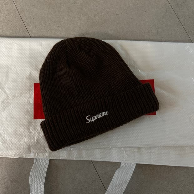 supreme loose guage beanie brown