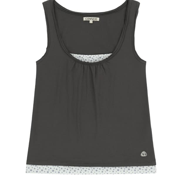 코이세이오 DUDU LAYERED SLEEVELESS CHARCOAL