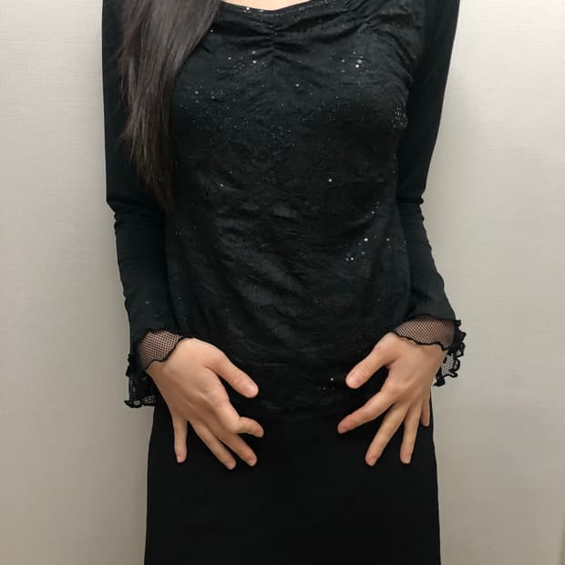 빈티지 블랙 스팽글 탑