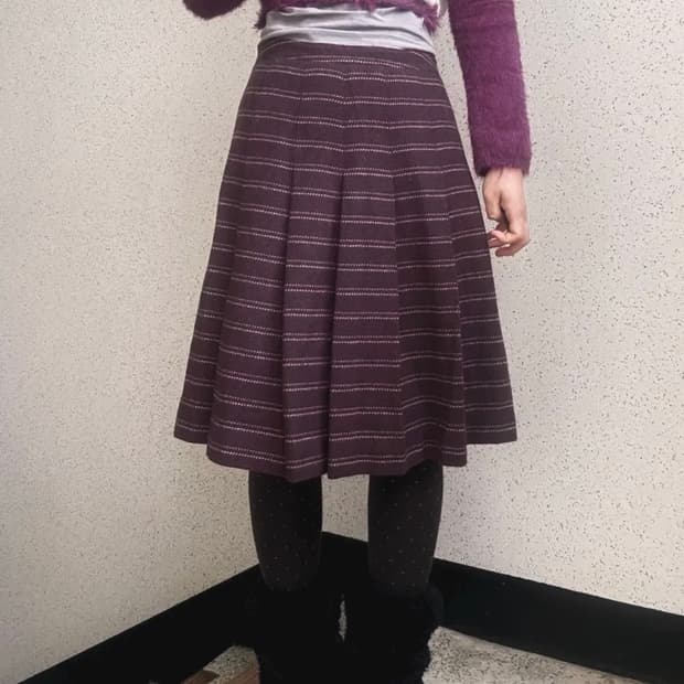 미라이클립 미안하다 사랑한다 임수정 하구미 A라인 퍼플 빈티지 스커트