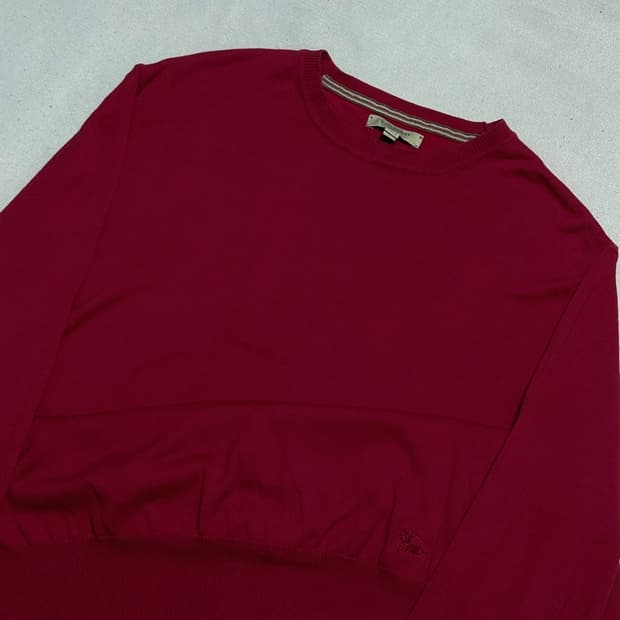 L 버버리 레드 코튼 니트