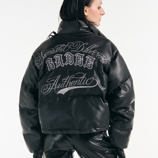 배디 BADEE 레더 숏패딩 블랙