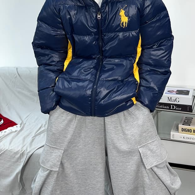 폴로 랄프로렌 빅포니 배색 패딩 XL