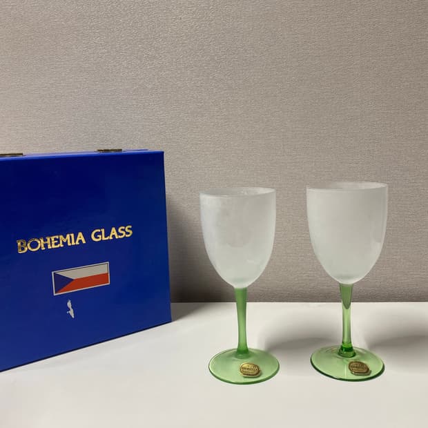 미사용 체코 보헤미아 와인잔 글라스 세트