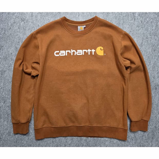 칼하트 스펠 빅로고 기모 맨투맨 된장 XL