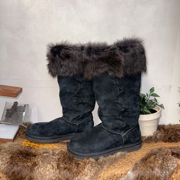 UGG Women’s Rosana black fur boots