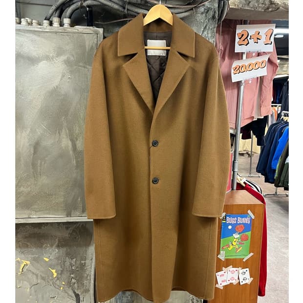 빈티지 울 캐시미어 롱코트 브라운 105 #csz3418
