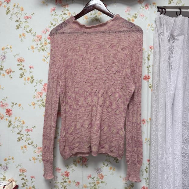 핑크 그물 니트